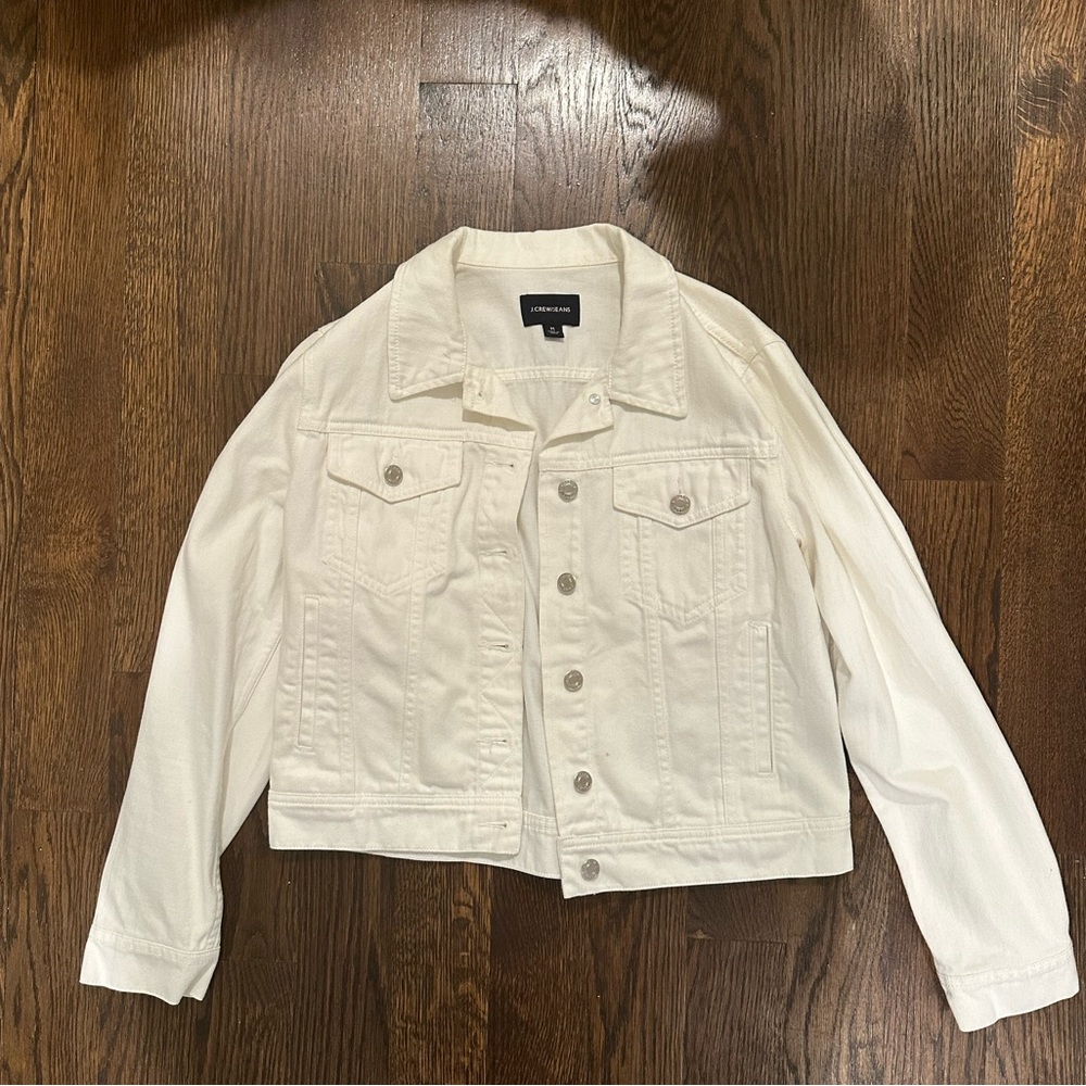 Jcrew white demin jacket